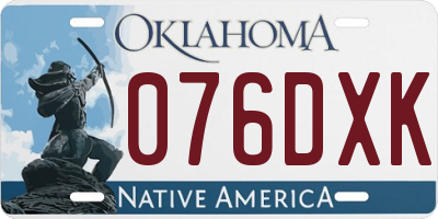 OK license plate 076DXK