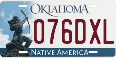 OK license plate 076DXL