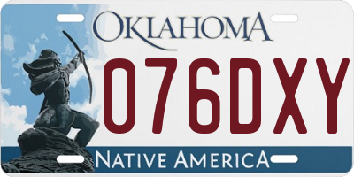OK license plate 076DXY