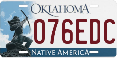 OK license plate 076EDC