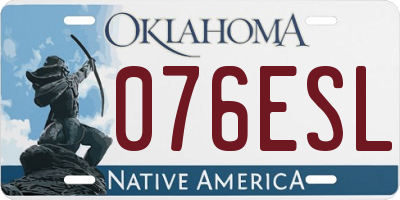 OK license plate 076ESL
