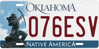 OK license plate 076ESV
