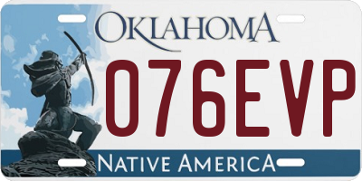 OK license plate 076EVP