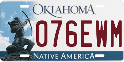 OK license plate 076EWM