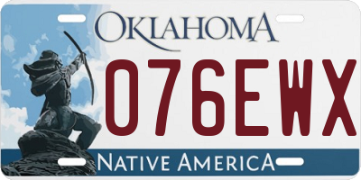 OK license plate 076EWX