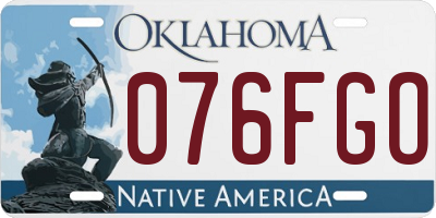 OK license plate 076FGO