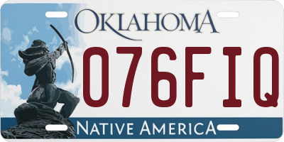 OK license plate 076FIQ
