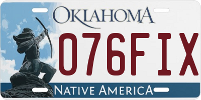 OK license plate 076FIX