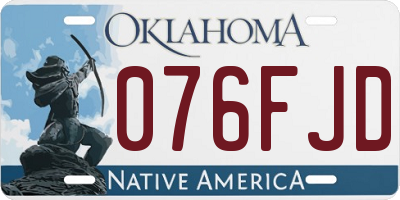 OK license plate 076FJD