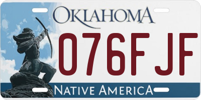OK license plate 076FJF