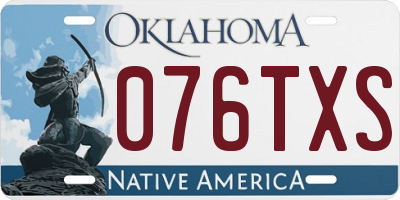 OK license plate 076TXS