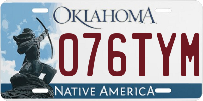 OK license plate 076TYM