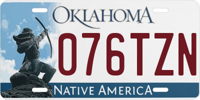 OK license plate 076TZN