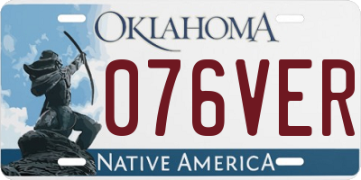 OK license plate 076VER