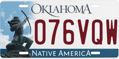 OK license plate 076VQW