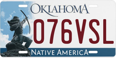 OK license plate 076VSL