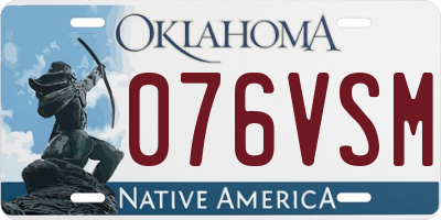 OK license plate 076VSM