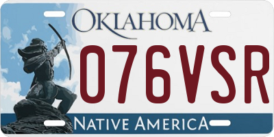 OK license plate 076VSR