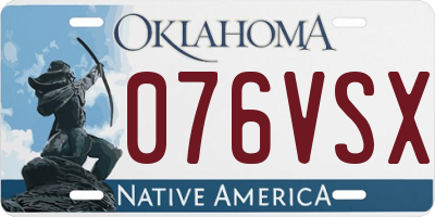 OK license plate 076VSX