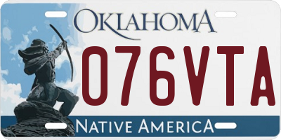 OK license plate 076VTA