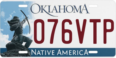 OK license plate 076VTP