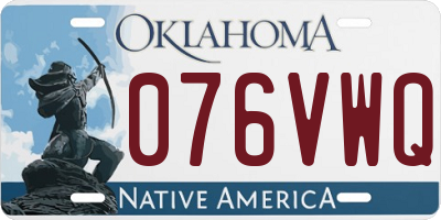 OK license plate 076VWQ