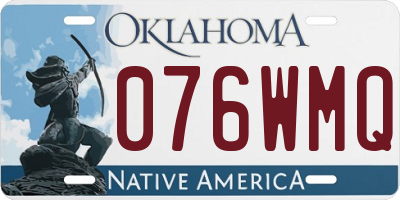 OK license plate 076WMQ