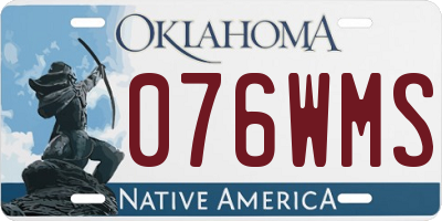 OK license plate 076WMS