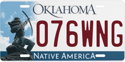 OK license plate 076WNG