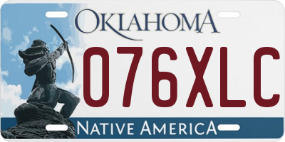 OK license plate 076XLC
