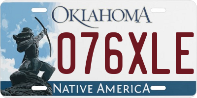 OK license plate 076XLE
