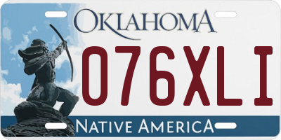 OK license plate 076XLI