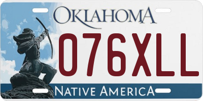 OK license plate 076XLL