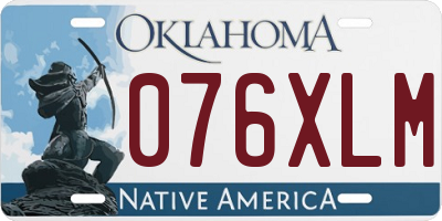 OK license plate 076XLM