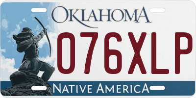 OK license plate 076XLP