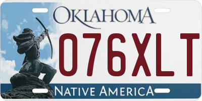 OK license plate 076XLT