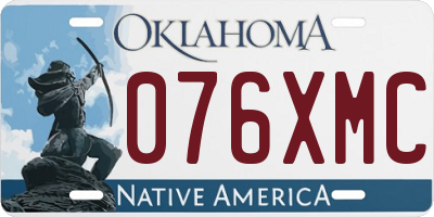 OK license plate 076XMC