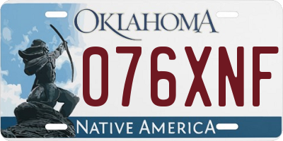 OK license plate 076XNF