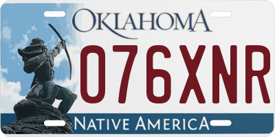 OK license plate 076XNR