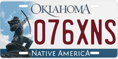 OK license plate 076XNS