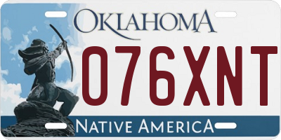 OK license plate 076XNT