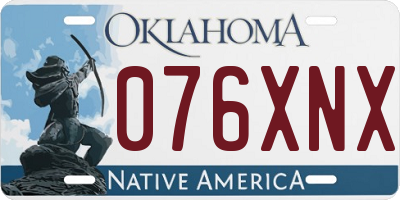 OK license plate 076XNX