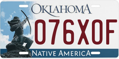 OK license plate 076XOF