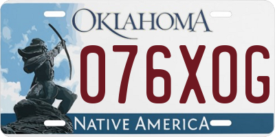 OK license plate 076XOG