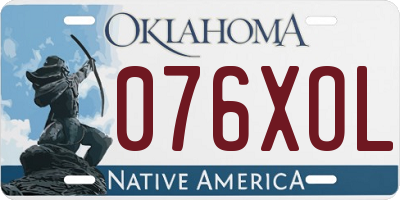 OK license plate 076XOL