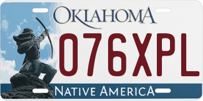 OK license plate 076XPL