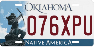 OK license plate 076XPU