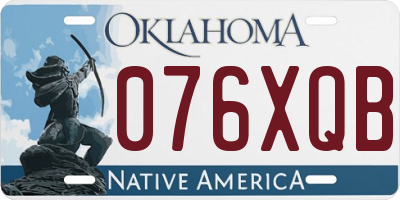 OK license plate 076XQB