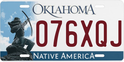 OK license plate 076XQJ