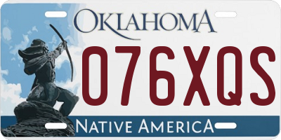 OK license plate 076XQS